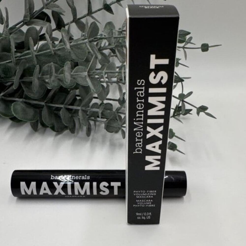 bareMinerals MAXIMIST Mascara Maximum Black Phyto-Fiber Volumizing 0.3 oz NIB